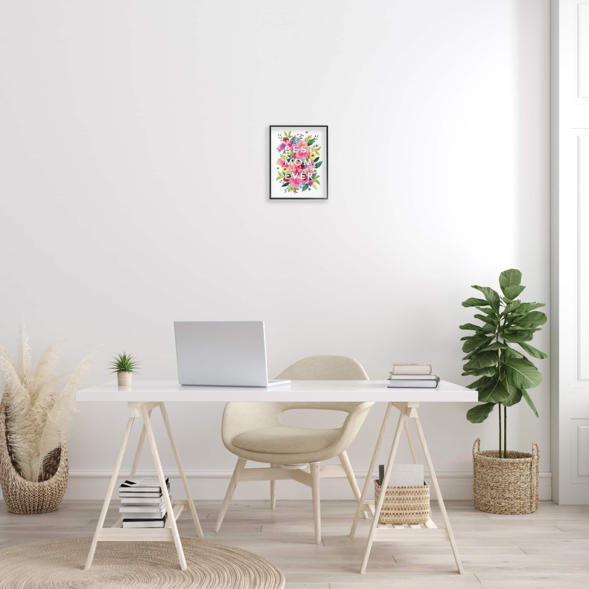 Stupell Industries Floral Best Mom Ever Framed Giclee Art